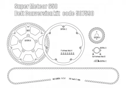 Kit de transmission par courroie pour Royal Enfield Super Meteor 650 - 9