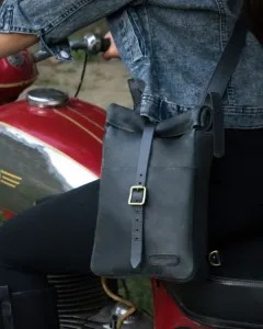 Mini sacoche latérale vintage noire Trip Machine  - 6