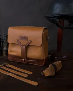 Leather Messenger Bag Vintage Tan Trip Machine - 3