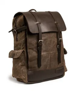 Leather Rambler Backpack Pannier Brown Trip Machine - 0