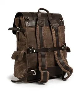 Leather Rambler Backpack Pannier Brown Trip Machine - 1