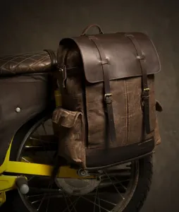 Leather Rambler Backpack Pannier Brown Trip Machine - 3