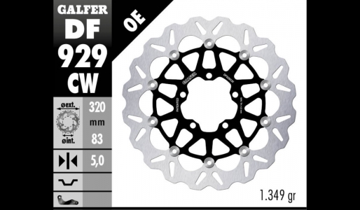Galfer wave floating front brake disc for Scrambler 1200 XC/XE and Tiger 900GT/PRO/Rally - 1
