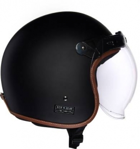 Royal Enfield Matt Black jet helmet with visor - 1
